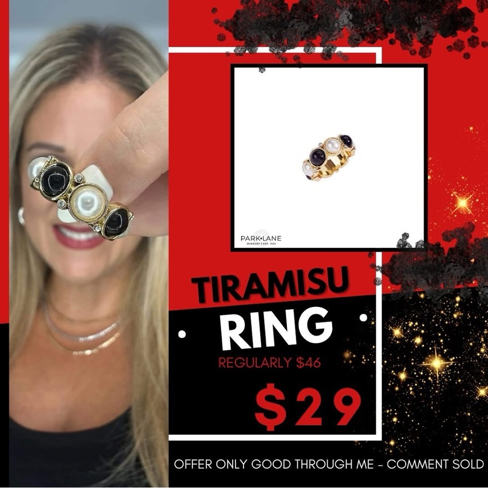 Park Lane *Retired* BNIB Tiramisu Ring - Gold, Black, and White